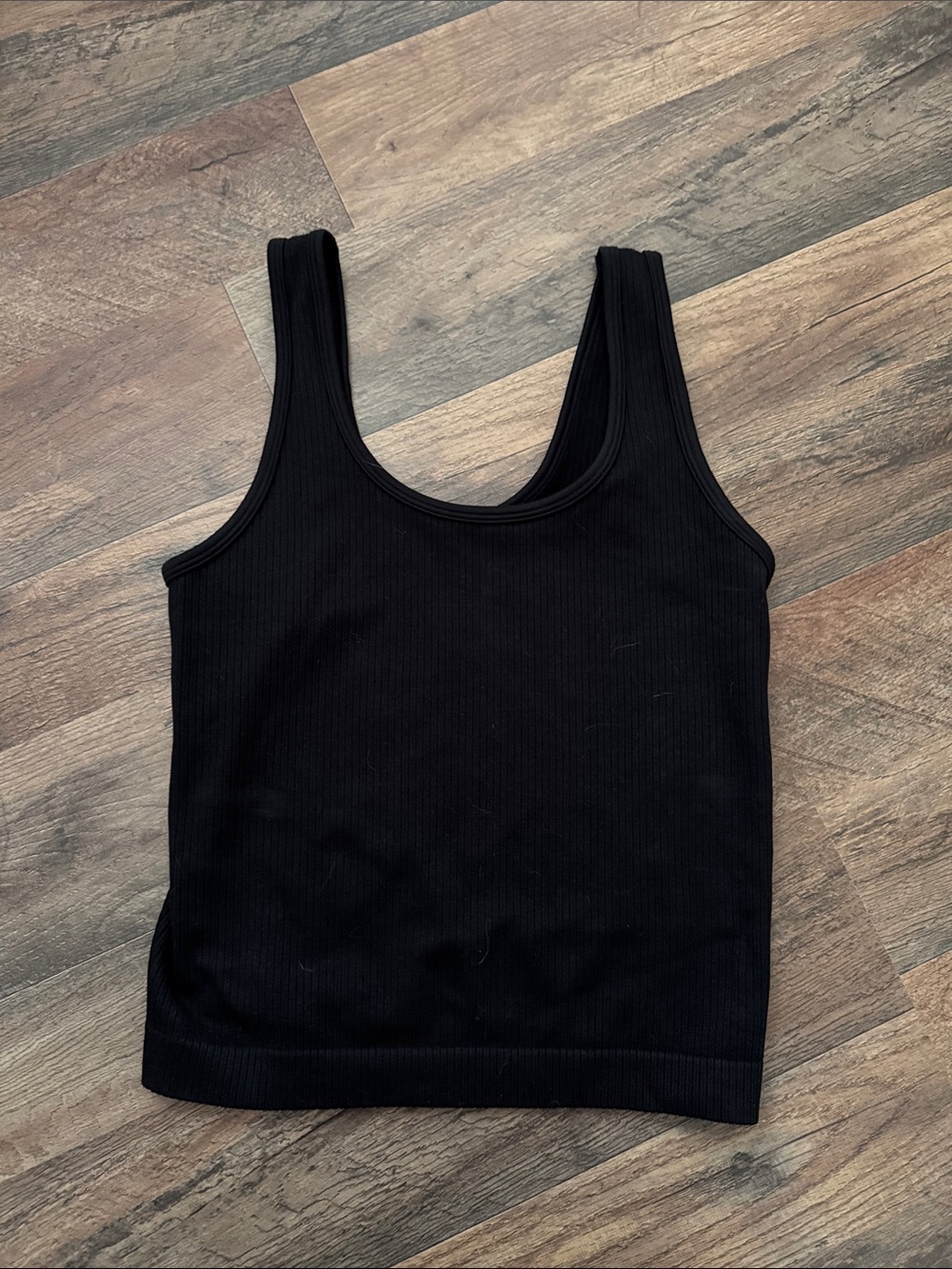 A New Day Women’s Black Ribbed Full Length Tank Top - Women Small